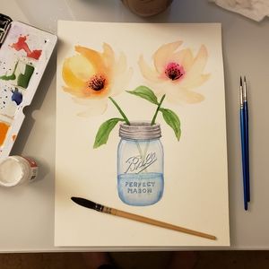 Art Print - Flowers in Jar